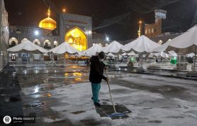 تصویری رپورٹ|حرم امام علی رضا علیہ السلام مشہد مقدس میں برف باری کے خوبصورت مناظر