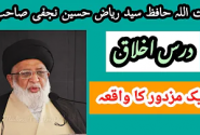 درس اخلاق/ ایک مزدور کا واقعہ، آیت اللہ حافظ سید ریاض حسین نجفی