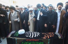 تصویری رپورٹ| قم میں بزرگ مرجع تقلید آیت اللہ العظمی صافی گلپائیگانی کی نماز جنازہ