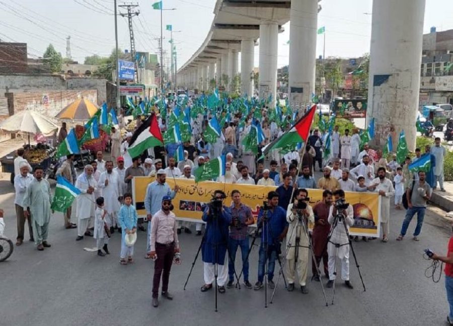 لاہور، اسرائیلی جارحیت کیخلاف جماعت اسلامی کا یکجہتی فلسطین مارچ