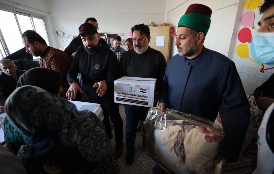 شام کے زلزلہ زدہ علاقوں میں روضہ مبارک حضرت عباس علیہ السلام کی امدادی کاروائیاں جاری ہیں