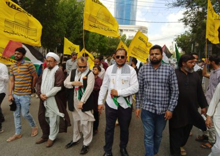 کراچی پریس کلب پر اسرائیل مخالف احتجاجی مظاہرہ