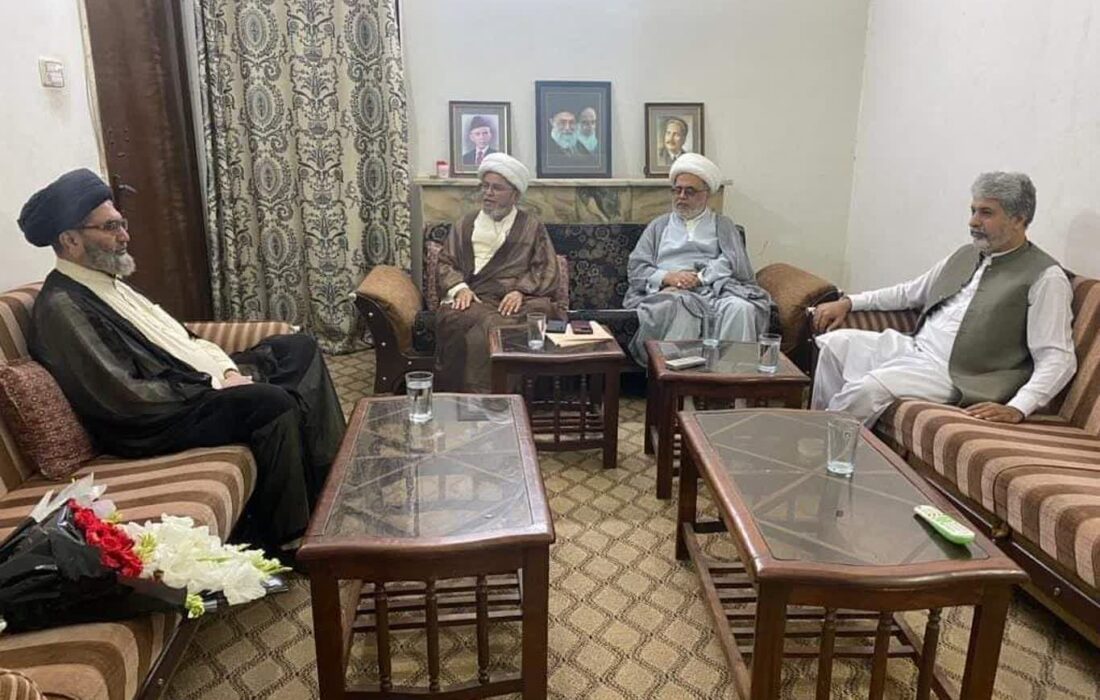 قائد ملت جعفریہ پاکستان سے علامہ ڈاکٹر شبیر حسن میثمی، علامہ مجیر میثمی اور زاہد علی آخونزادہ کی ملاقات