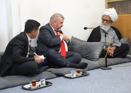 آیت اللہ العظمی حافظ بشیر نجفی سے مرکزی دفتر میں یورپی یونین کے بغداد میں سفیر کی ملاقات