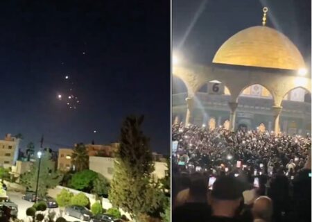 ایران کا اسرائیل پر حملہ؛ فلسطینیوں کا مسجد اقصیٰ کے باہر جشن