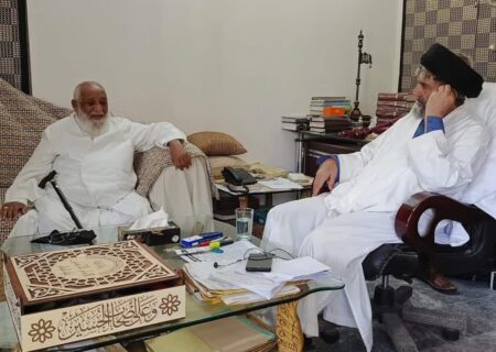 آیت اللہ حافظ سید ریاض حسین نجفی  کی وفد کے ہمراہ علامہ سید ساجد علی نقوی سے ملاقات