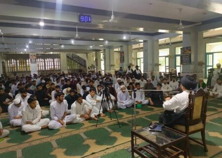 سید حسن نصر اللہ کے بلندی درجات کے لئے حوزہ علمیہ جامعتہ المنتظر لاہور میں مجلس عزاء کا اہتمام