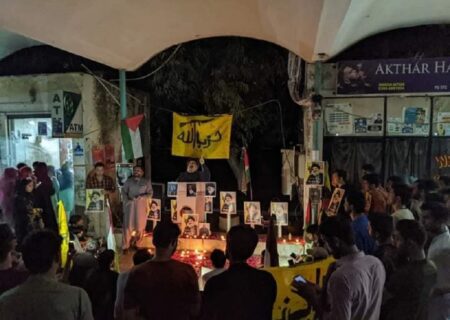 لاہور، پنجاب یونیورسٹی میں بیاد حسن نصراللہ شہید چراغاں