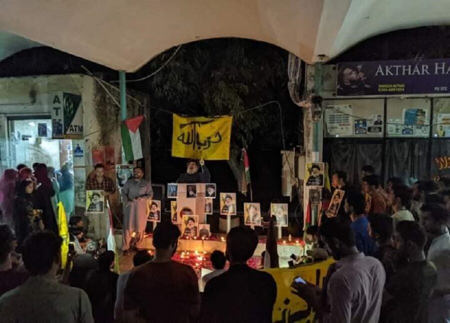 لاہور، پنجاب یونیورسٹی میں بیاد حسن نصراللہ شہید چراغاں