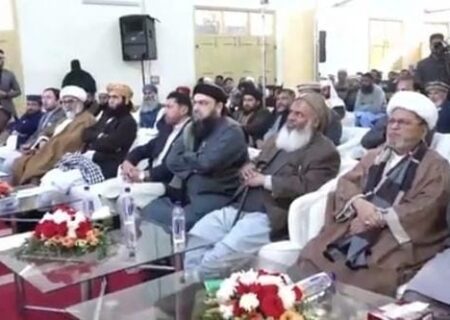 علامہ شبیر حسن میثمی کی جماعت اہل حرم کی جانب سے منعقدہ خاتون جنت کانفرنس میں شرکت