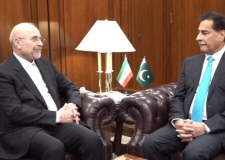 سپیکر قومی اسمبلی سردار ایاز صادق سے ایران کی مجلسِ شوریٰ کے سپیکر کی پارلیمانی وفد کے ہمراہ ملاقات